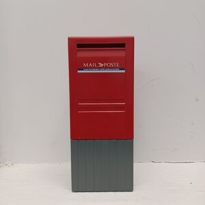Vintage Canada Post Mailbox Coin Saving Piggy Bank Red Gray